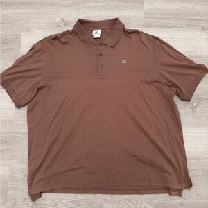 Lacoste Polo Shirt Size 9 XXXXL 4XL Mens Brown Classic Fit Casual Short Sleeve